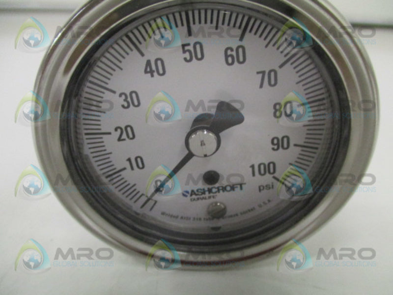 ASHCROFT 316-SF PRESSURE GAUGE 0-100 PSI  NSNP