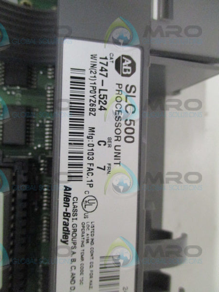 ALLEN BRADLEY SLC 500 1747-L524 SER. C F/W 7 PROCESSOR (NO BATTERY)  UNMP