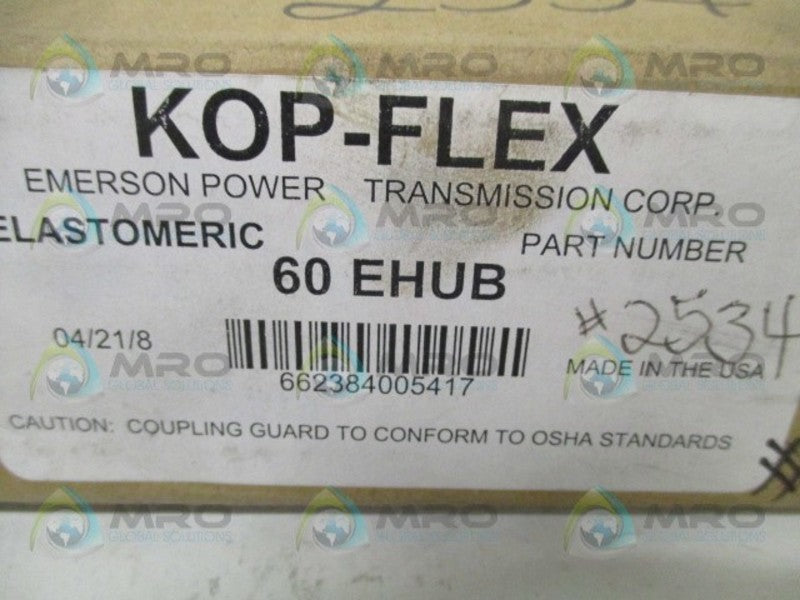 KOP-FLEX 60EHUB ELASTOMERIC COUPLING HUB NSMP