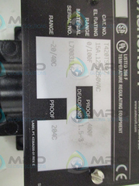 ASHCROFT T420TS027 TEMPERATURE SWITCH 0/100F  NSMP