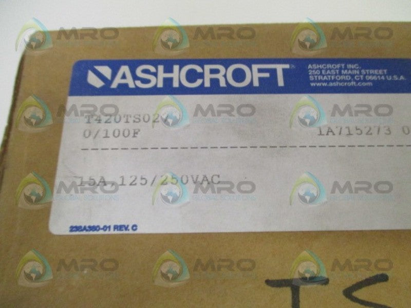 ASHCROFT T420TS027 TEMPERATURE SWITCH 0/100F  NSMP