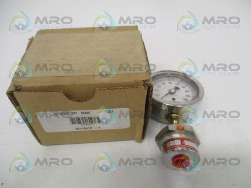 ASHCROFT 25310SS02T-100# PRESSURE GAUGE 0-100 PSI  NSMP
