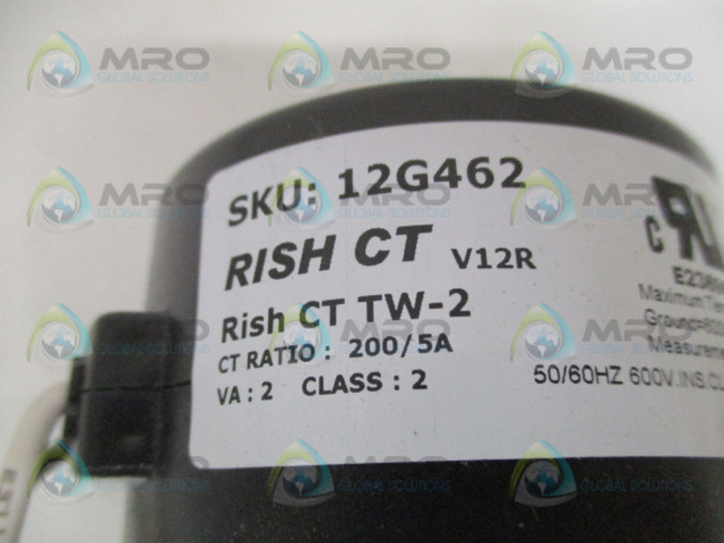 GRAINGER 12G462 SOLID CORE CURRENT TRANSFORMER RATIO 200/5A  NSMP
