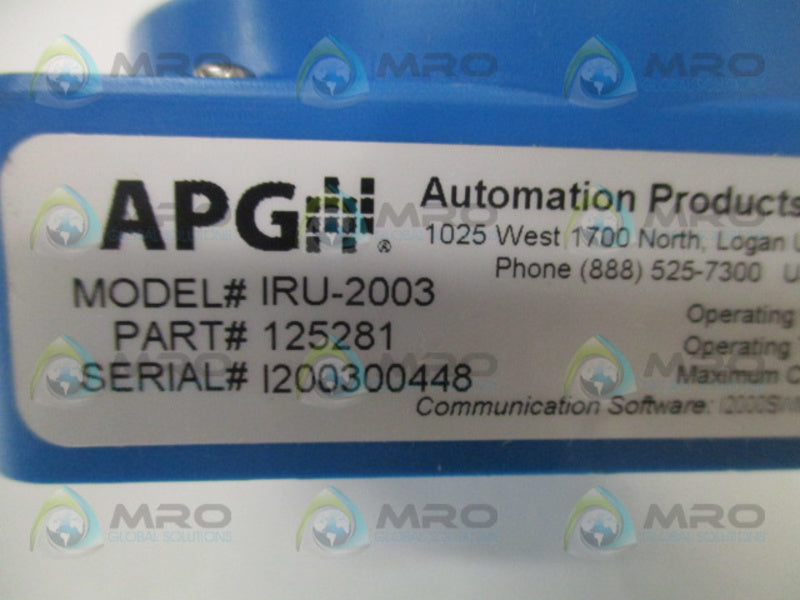 APG IRU-2003 125281 ULTRASONIC SENSOR  NSNP