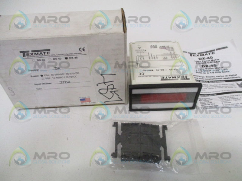 TEXMATE DX-45-DR-PS1-IP02 PROGRAMMABLE PANEL METER CONTROLLER NSMP