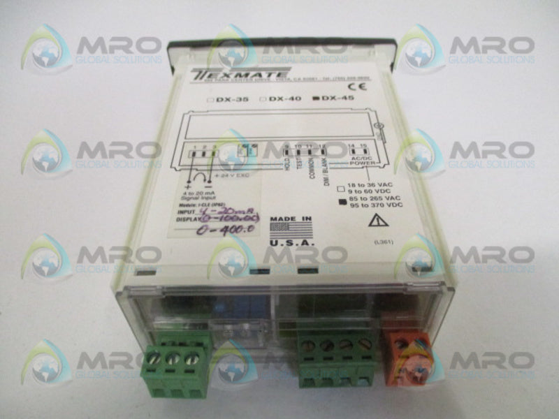 TEXMATE DX-45-DR-PS1-IP02 PROGRAMMABLE PANEL METER CONTROLLER NSMP
