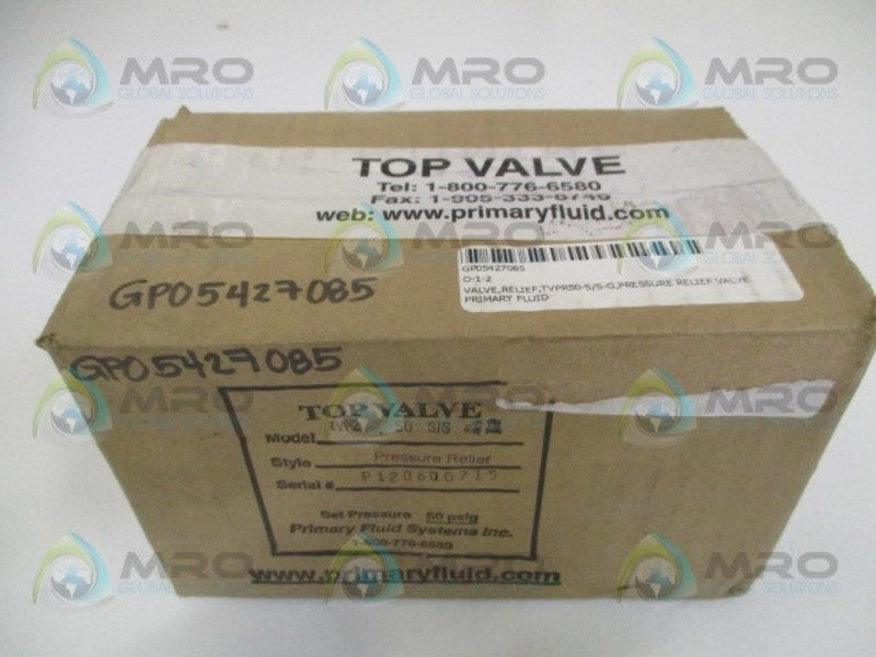 PRIMARY FLUID TVP250S/S PRESSURE RELIEF TOP VALVE NSFS