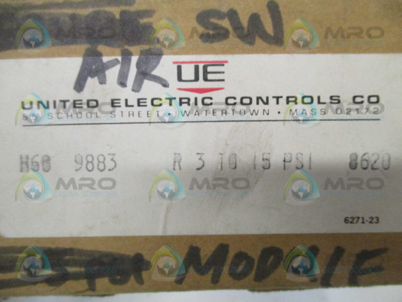 UNTIED ELECTRIC H60-9883 PRESSURE SWITCH 3-30 PSI 20-200 KPA NSMP