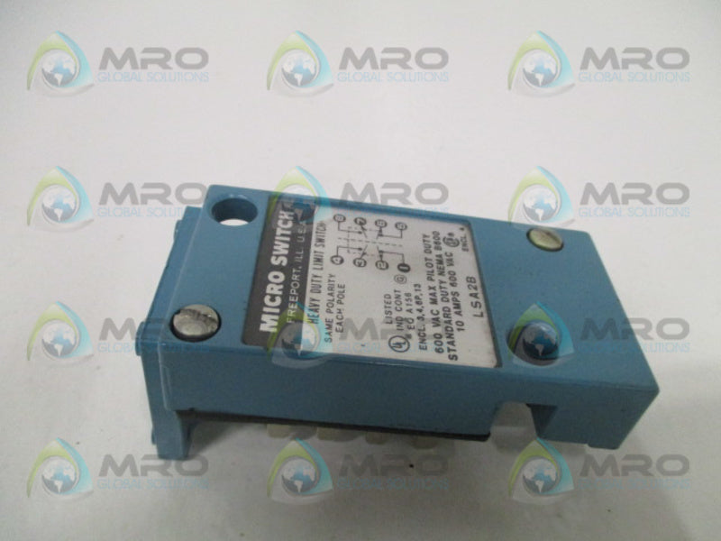MICRO SWITCH LSA2B LIMIT SWITCH (AS PICTURED)UNMP