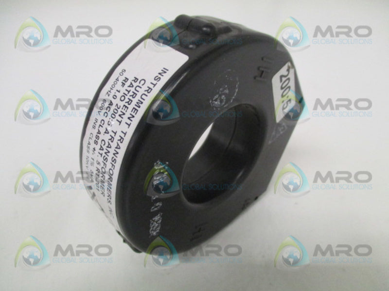 INSTRUMENT TRANSFORMERS 5RT-201 CURRENT TRANSFORMER RATIO 200:5 NSNP