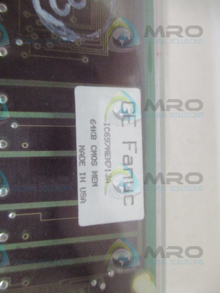 GE FANUC IC697MEM713A CMOS MEMORY MODULE 64K UNMP