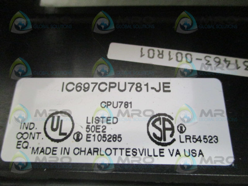 GE FANUC IC697CPU781-JE CENTRAL PROCESS UNIT (REMANUFACTURED) NSMP
