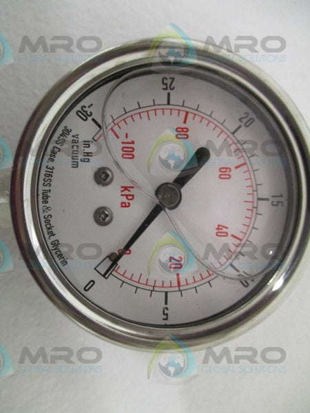 GRAINGER 4CFG9 PRESSURE GAUGE 30"-0" HG VAC NSMP