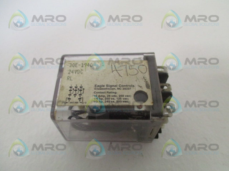EAGLE SIGNAL 30E-1940 RELAY 24VDC  UNMP