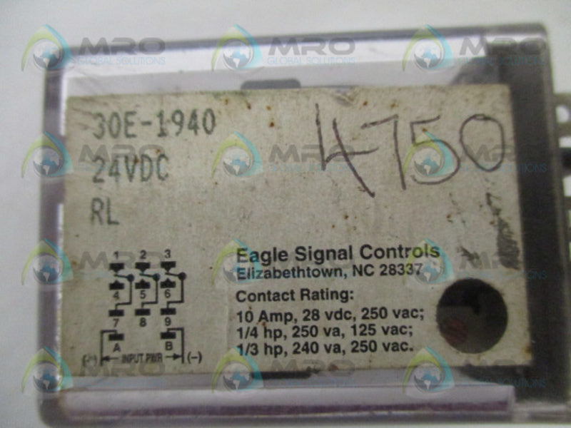 EAGLE SIGNAL 30E-1940 RELAY 24VDC  UNMP