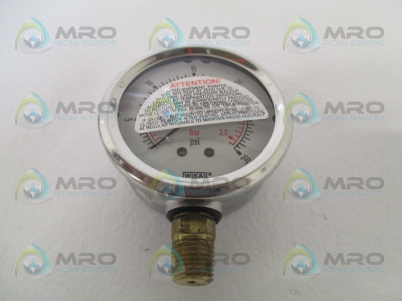 WIKA 9691990 213.53 2.5" PRESSURE GAUGE 30 PSI/BAR NSMP