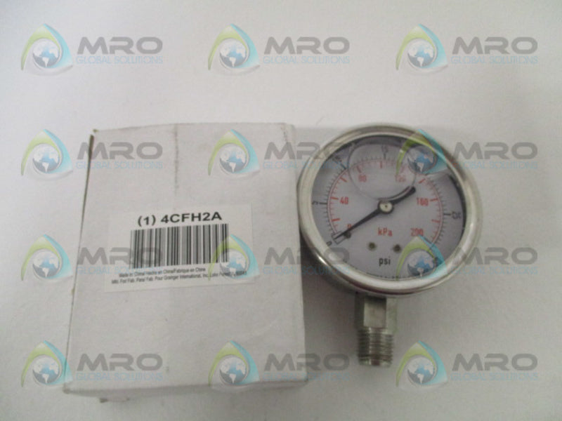 GRAINGER 4CFH2A PRESSURE GAUGE 0-30 PSI 0-200 KPA NSMP