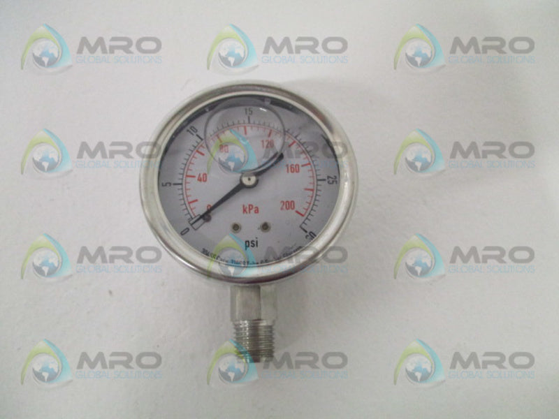 GRAINGER 4CFH2A PRESSURE GAUGE 0-30 PSI 0-200 KPA NSMP