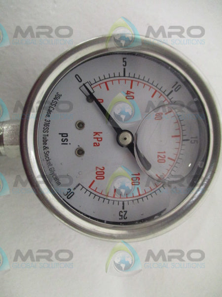 GRAINGER 4CFH2A PRESSURE GAUGE 0-30 PSI 0-200 KPA NSMP