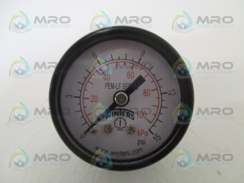 WINTERS PEM1399LF 36TV61 PRESSURE GAUGE 0-15 PSI NSMP