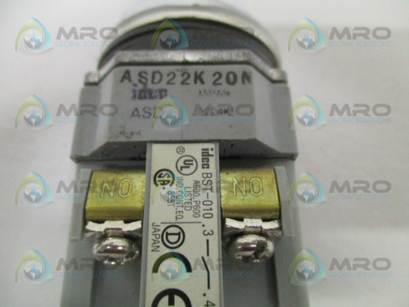IDEC ASD22K20N KEY SWITCH (NO KEY) NSNP