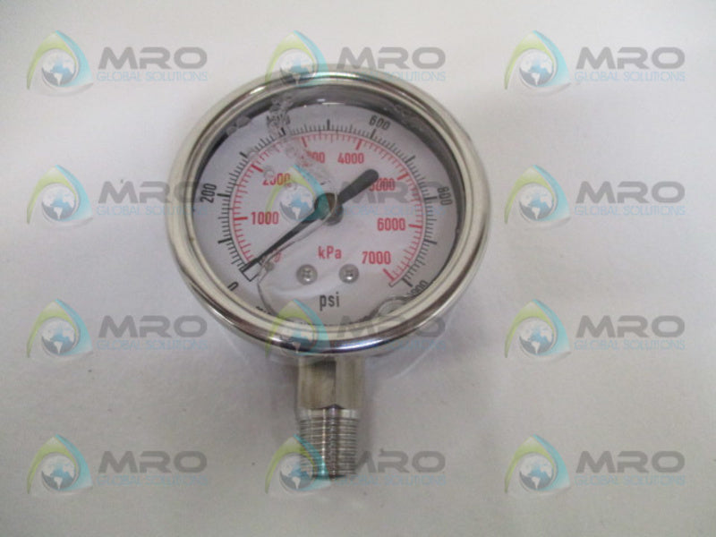 GRAINGER 4CFJ1  PRESSURE GAUGE 0-1000 PSI 0-7000 KPA NSMP
