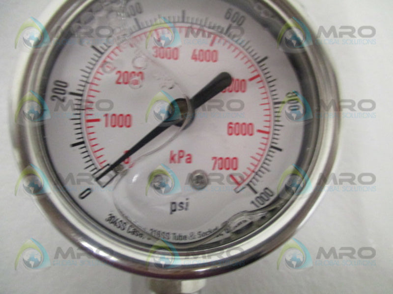 GRAINGER 4CFJ1  PRESSURE GAUGE 0-1000 PSI 0-7000 KPA NSMP