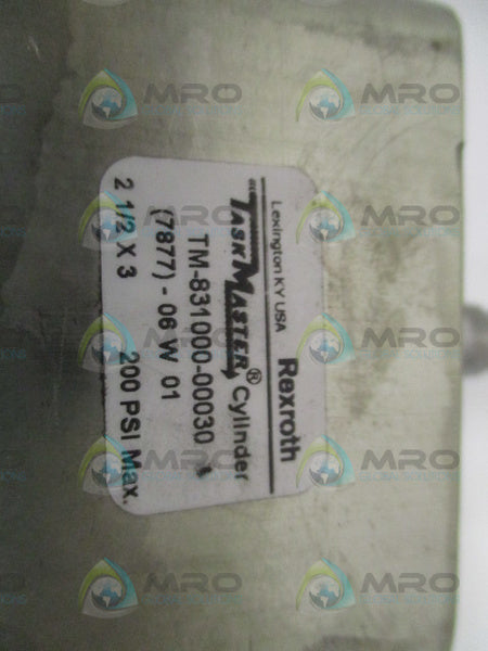 REXROTH TASKMASTER TM-831000-00030 PNEUMATIC CYLINDER 2-1/2 x 3 UNMP