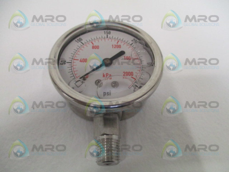 GRAINGER 4CFH7 PRESSURE GAUGE 0-300 PSI 0-2000 KPA NSMP