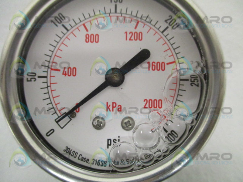 GRAINGER 4CFH7 PRESSURE GAUGE 0-300 PSI 0-2000 KPA NSMP