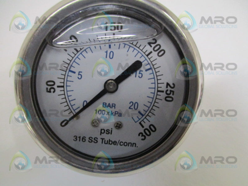 PIC SEC-302DFW-254H PRESSURE GAUGE 0-300 PSI/KPA/BAR NSMP