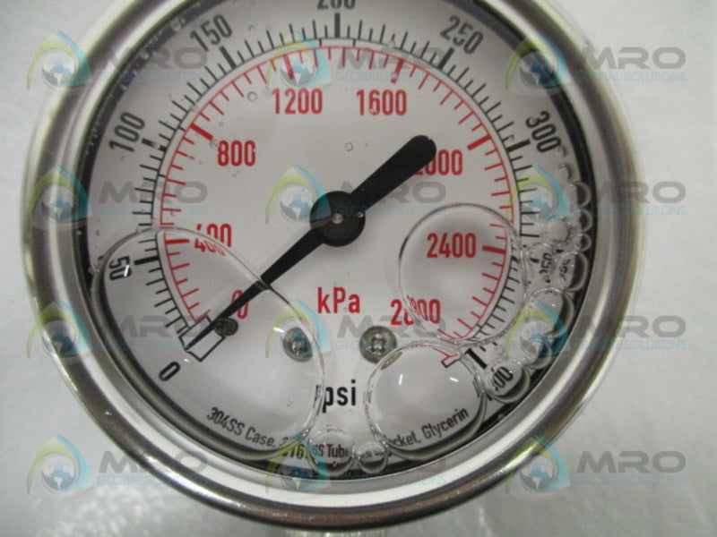 GRAINGER 4CFH8 PRESSURE GAUGE 0-400 PSI 0-2000 KPA NSMP