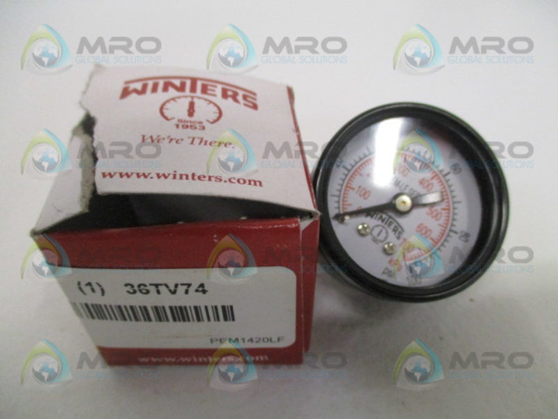 WINTERS PEM1420LF 36TV74 PRESSURE GAUGE 0-100 PS1 0-700 KPA  NSMP