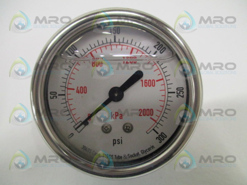 GRAINGER 4CFR9 PRESSURE GAUGE 0-300 PSI 0-2000 KPA NSMP
