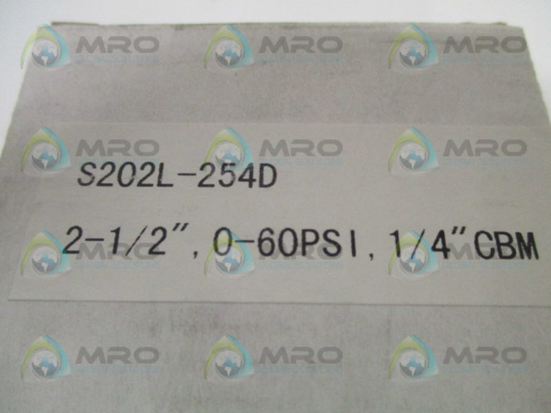 PIC S202L-254D PRESSURE GAUGE 0-60 PSI NSMP