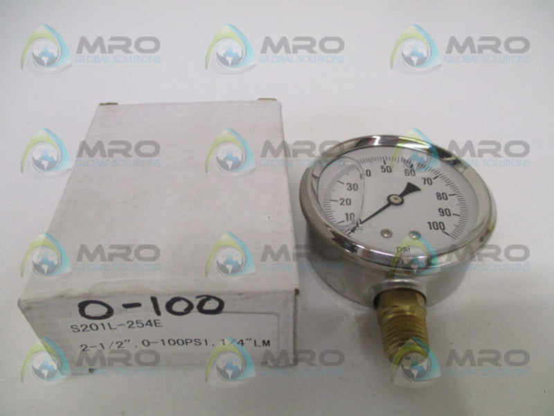 PIC S201L-254E PRESSURE GAUGE 0-100 PSI NSMP
