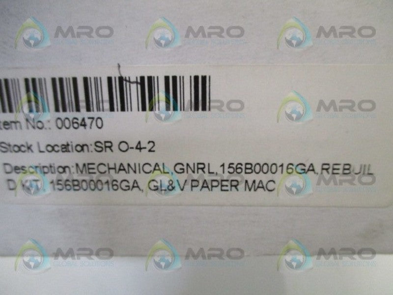GL&V 156B00016GA MECHANICAL REBULT KIT (AS PICTURED)  NSMP