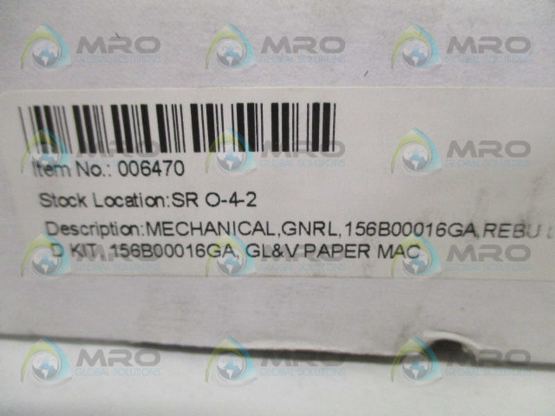 GL&V 156B00016GA MECHANICAL REBULT KIT  NSMP