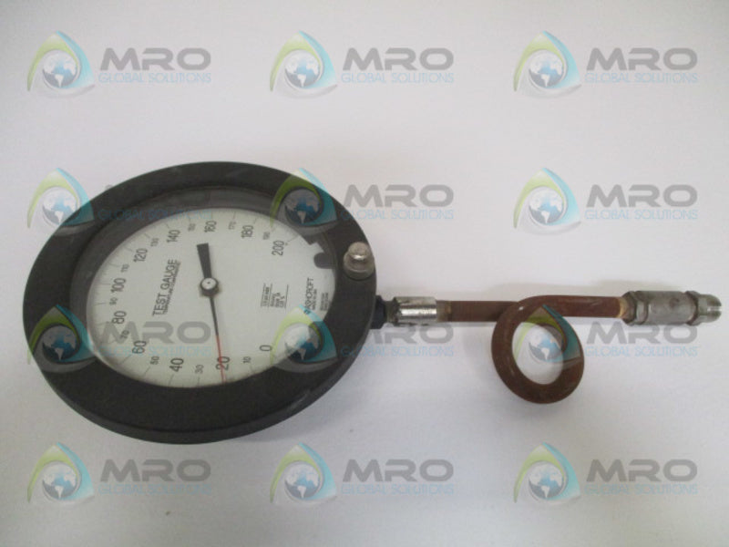 ASHCROFT 0-200 PSI TEST GAUGE 7-1/2" (AS PICTURED)  UNMP