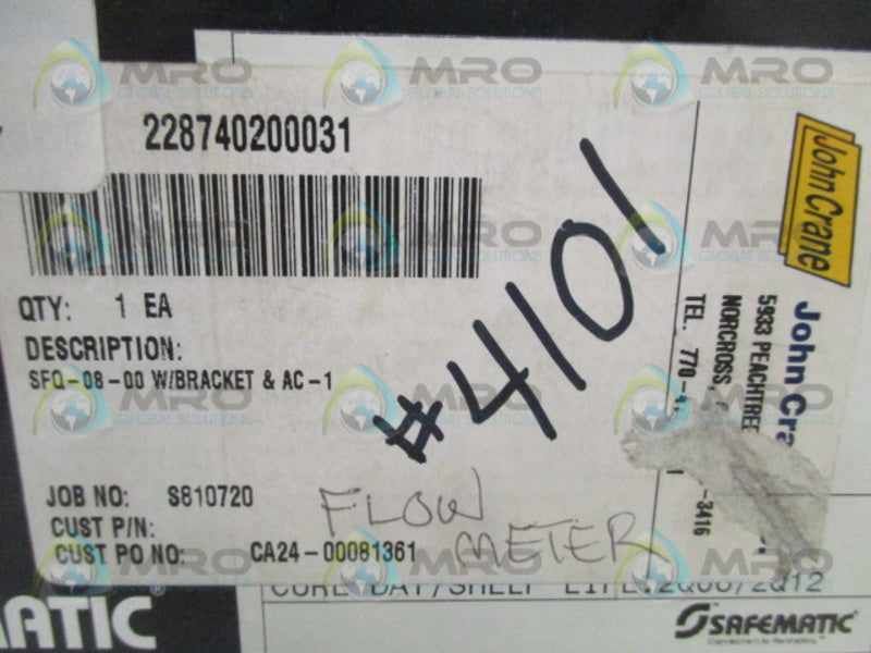 JOHN CRANE SFQ-08-00 228740200031 FLOW METER NSMP