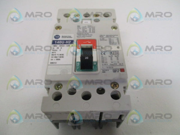 ALLEN BRADLEY 140U-H2C3-C20 SER. A CIRCUIT BREAKER 20A  UNMP