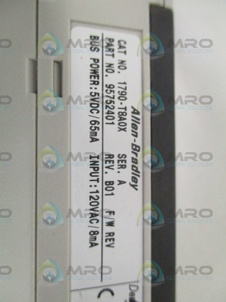 ALLEN BRADLEY CompactBlock 1790-T8A0X SER. A TERMINAL BLOCK  UNMP