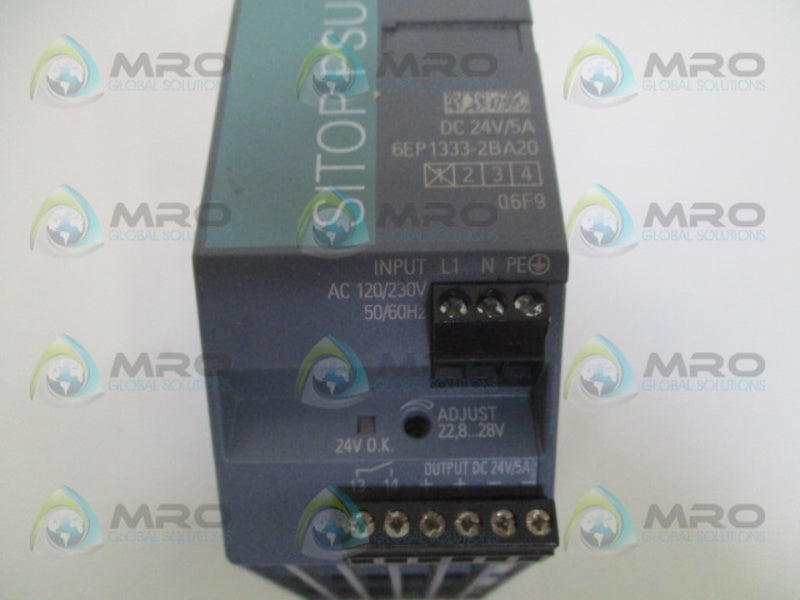 SIEMENS SITOP PSU100S 6EP1333-2BA20 POWER SUPPLY UNMP