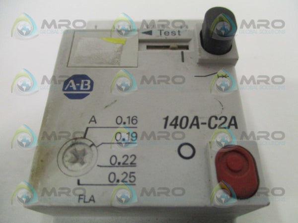 ALLEN BRADLEY 140A-C2A-A25 SER. A CIRCUIT BREAKER 0.16-0.25A (CRACKED)  UNMP