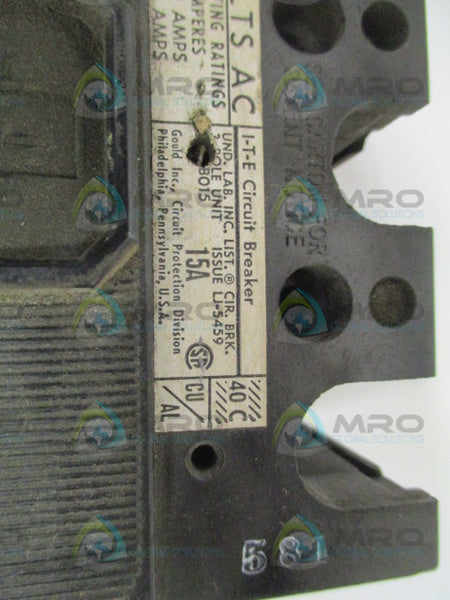 ITE EH3-B015 CIRCUIT BREAKER 15A (CRACKED) UNMP
