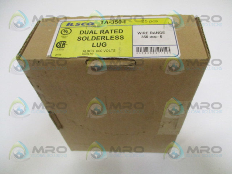 ILSCO TA-350-I DUAL RATED SOLDERLESS LUG (PKG OF 25) NSFS