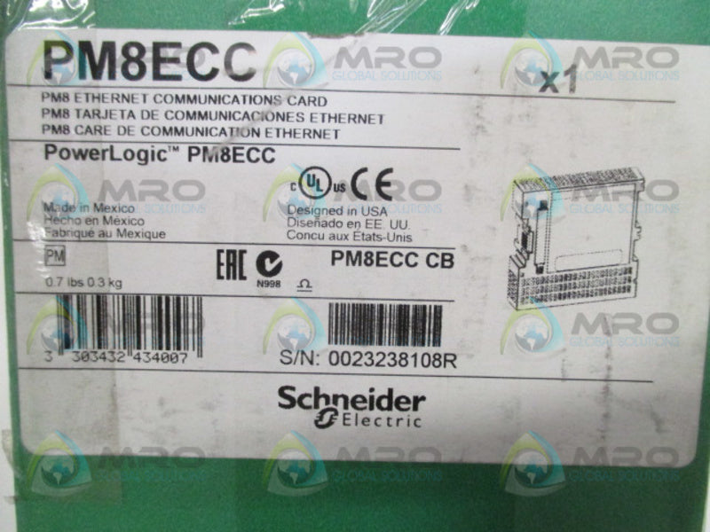 SCHNEIDER PowerLogic PM8ECC ETHERNET COMMUNICATIONS CARD NSMP