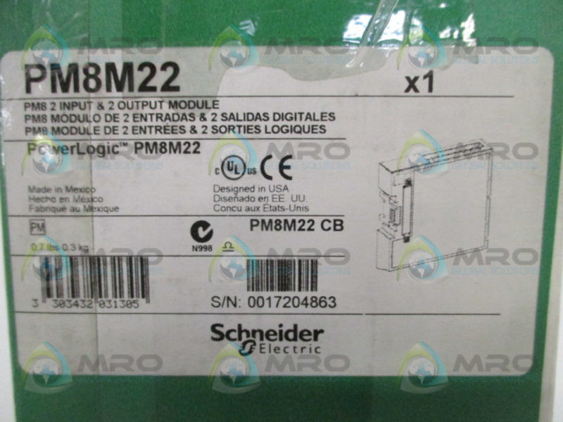 SCHNEIDER PowerLogic PM8M22 2-INPUT & 2-OUTPUT MODULE NSMP