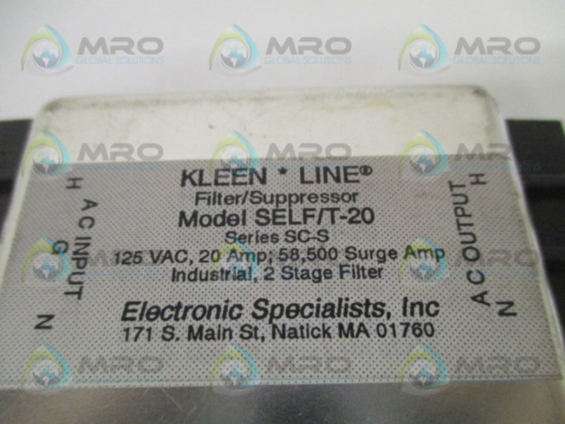KLEEN SELF/T-20 FILTER/SUPPRESSOR 125VAC (AS PICTURED) UNMP