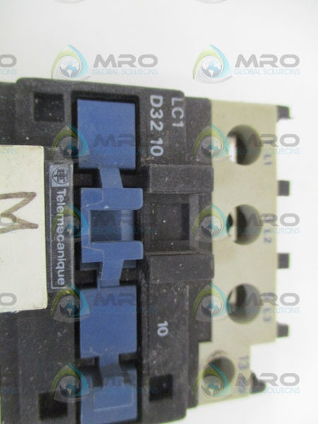 TELEMECANIQUE LC1D3210F7 MAGNETIC CONTACTOR 110V UNMP